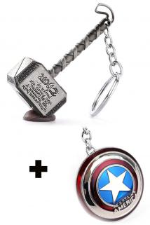 Toptan Thor ve Captain America Metal Gümüş Anahtarlık Seti Fiyatı